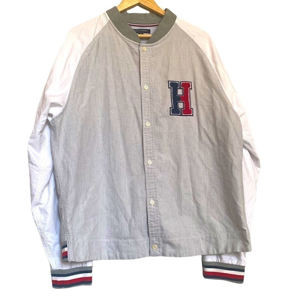 NWOT Tommy Hilfiger Long Sleeved Button Down Bomber Shirt XL